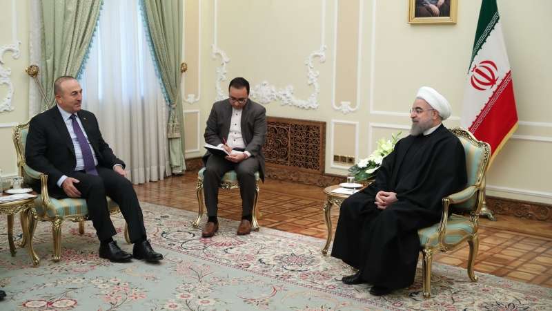 دیدار وزیر خارجه ترکیه با رییس جمهوری اسلامی ایران