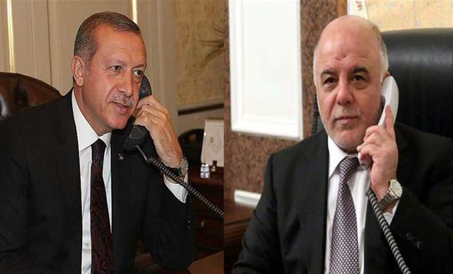 تماس تلفنی اردوغان و العبادی با محوریت همه‌پرسی استقلال کردستان عراق