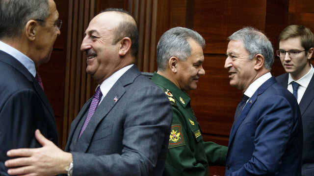 دیدار امروز وزرای خارجه و دفاع ترکیه و روسیه در مسکو