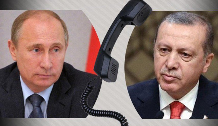 اردوغان در تماس با پوتین: حمله به نیروهای ترکیه ضربه‌ای بر تلاش‌های مشترک‌ در سوریه است