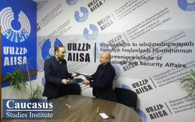 امضا تفاهم‌نامه همکاری بین بنیاد مطالعات قفقاز و موسسه امور بین الملل و امنیت ارمنستان